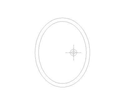 Undermount Oval Bathroom Sink CAD Block. Free DWG AutoCAD Imperial drawing available to download