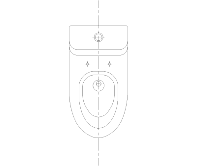 Standard Elongated Toilet CAD Block. Free DWG AutoCAD Imperial drawing available to download