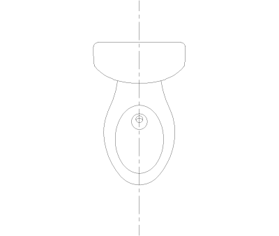 Round Toilet CAD Block. Free DWG AutoCAD Imperial drawing available to download