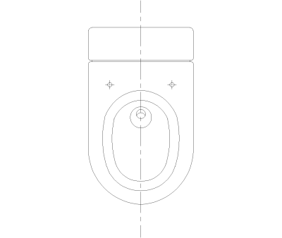 Bidet Combo Toilet CAD Block. Free DWG AutoCAD Imperial drawing available to download