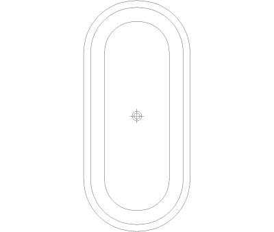 Freestanding Oval Bathtub CAD Block. Free DWG AutoCAD Imperial drawing available to download