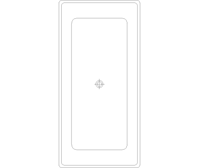 Freestanding Rectangular Bathtub CAD Block. Free DWG AutoCAD Imperial drawing available to download