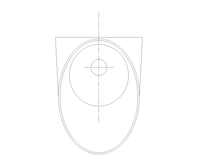Waterless Urinal CAD Block. Free DWG AutoCAD Imperial drawing available to download