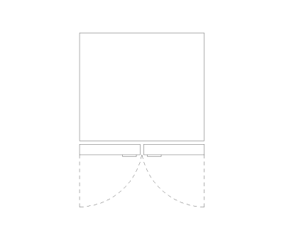 French Door Refrigerator 36in CAD Block. Free DWG AutoCAD Imperial drawing available to download