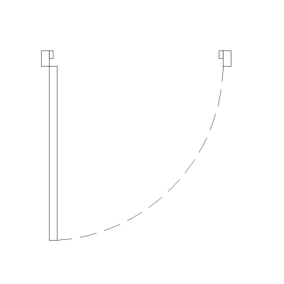 Single Door Swing 3ft CAD Block. Free DWG AutoCAD Imperial drawing available to download