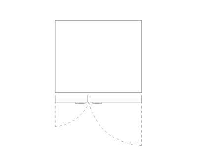Side By Side Refrigerator CAD Block. Free DWG AutoCAD Imperial drawing available to download