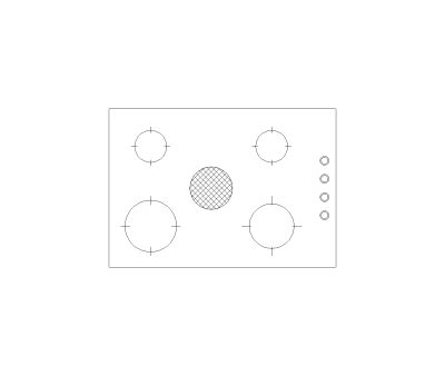 Electric Downdraft Cooktop CAD Block. Free DWG AutoCAD Imperial drawing available to download