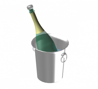 Champagne no modelo Bucket Max