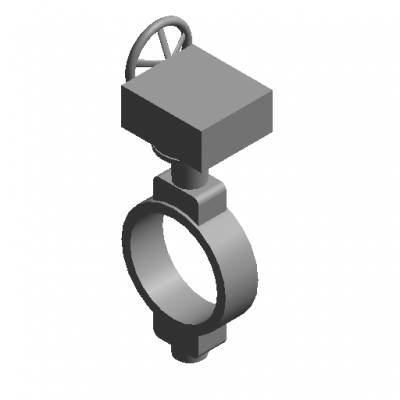 Butterfly Valve-Wafer Type-D371 Turbine Transmission revit family