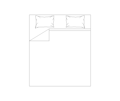 California King Bed CAD Block. Free DWG AutoCAD Imperial drawing available to download