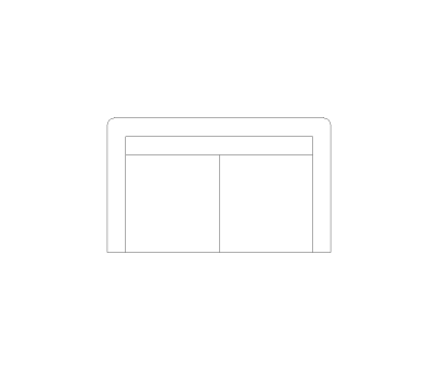 2 Seat Sofa CAD Block. Free DWG AutoCAD Imperial drawing available to download