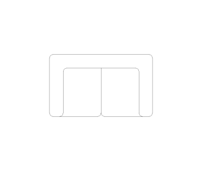 Loveseat Sofa CAD Block. Free DWG AutoCAD Imperial drawing available to download