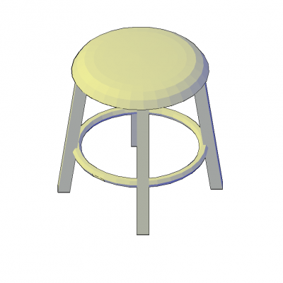Tabouret rond modèle 3D DWG
