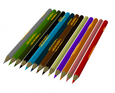 Crayons 3D DWG 
