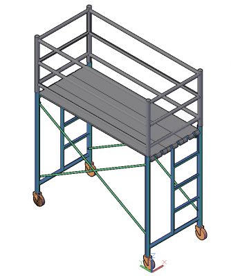 Échafaudage sur roues modèle 3D DWG