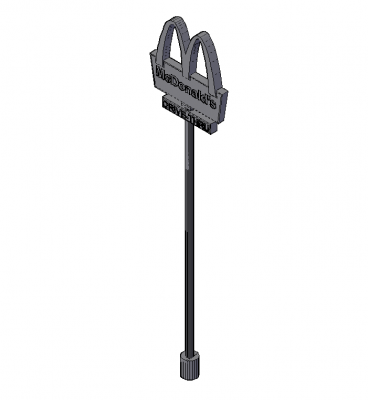 Mcdonalds drive thru sign 3D dwg model