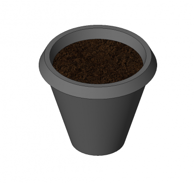Vaso para plantas redondas da família Revit