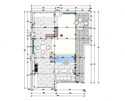 Layout de design do pátio