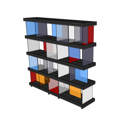 Modelo modular de esmalte de prateleiras modulares