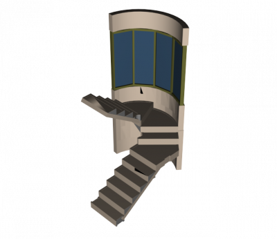 bloc U Escalier 3D Max