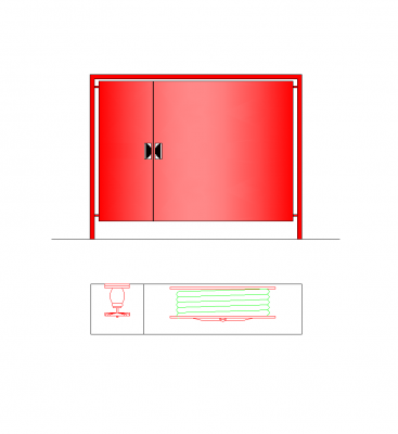 Feuerwehrschlauch Schrank CAD-Zeichnung