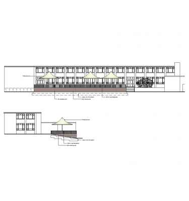 Lycée espace extérieur couvert dessin CAO