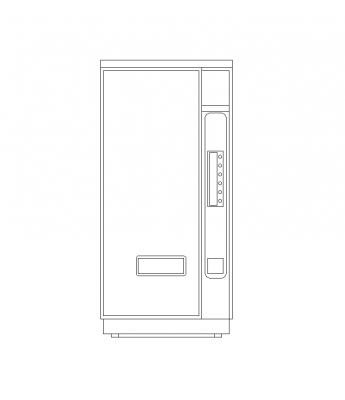 Desenho CAD de elevação da máquina de venda automática