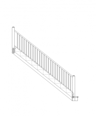 Oak staircase section