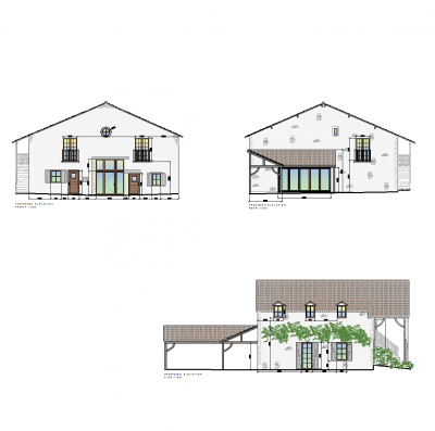 Renoviert französisch-Haus-Design CAD-Zeichnung