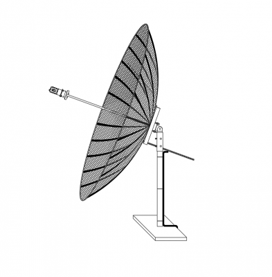 Parabens da TV por satélite dwg block