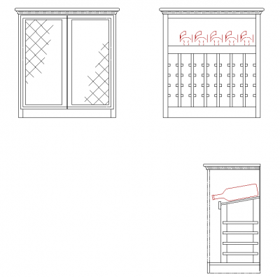 Weinschrank Design DWG