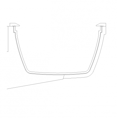 Gutter elevation DWG block 
