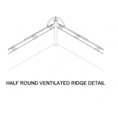 Détail demi-rond ventilé DWG