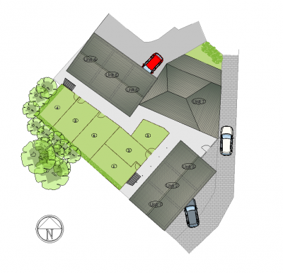 Nuevo plan de sitio de desarrollo de color DWG
