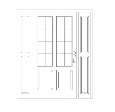 Front door with sidelights DWG 