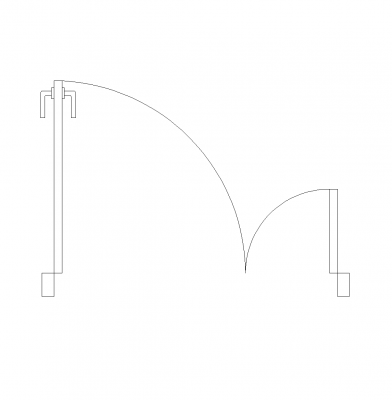 Porte et demi vue en plan DWG