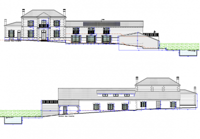 Projet de conversion maison et grange dwg dessins