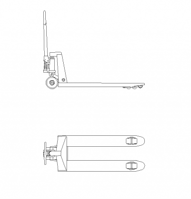 Pallet truck plan and elevation DWG