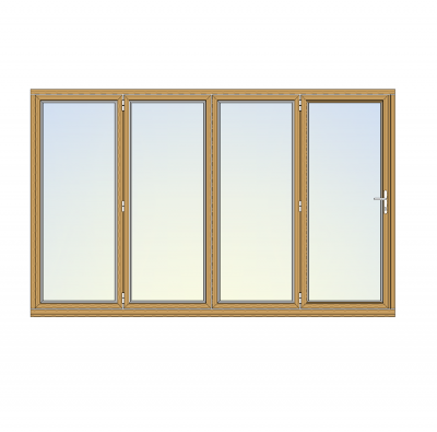 Oak bi-fold doors dwg drawing