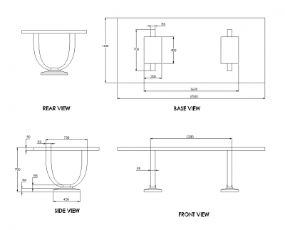 Formeller Esstisch Design dwg