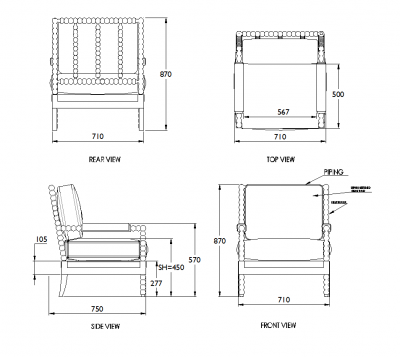 Fauteuil canette dwg