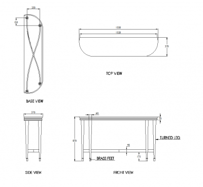 Modèle de console DWG de la chambre principale