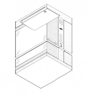 Lift car interior isometric view dwg