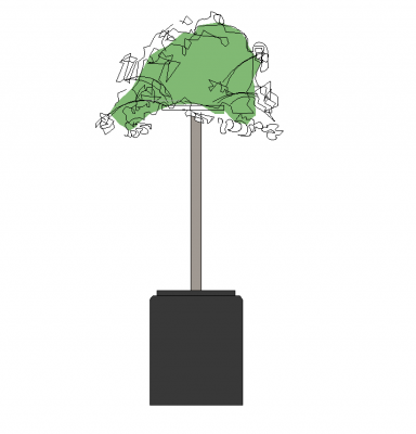 Vue de dessus topiaire dwg