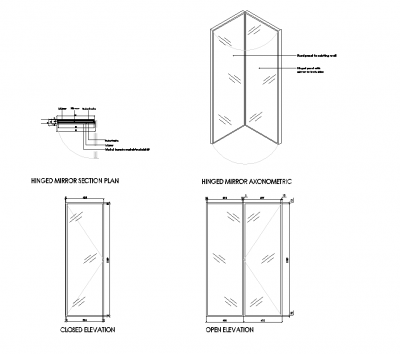 Miroir articulé dwg
