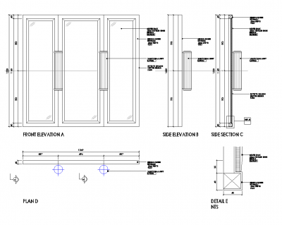 Détails de miroir de vanité dwg