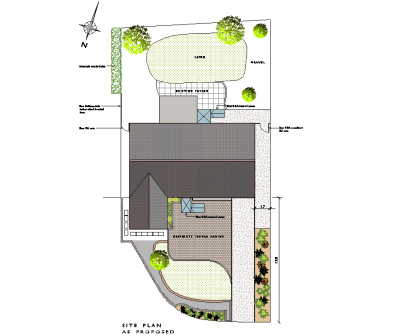 Bungalow landscape design plan dwg