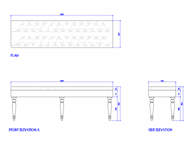 Tabouret à six pattes DWG