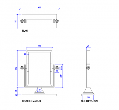 Desk mirror dwg