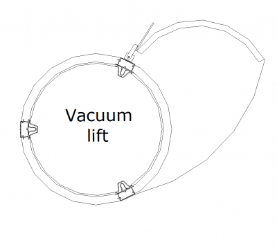 Dibujo CAD de elevación por vacío